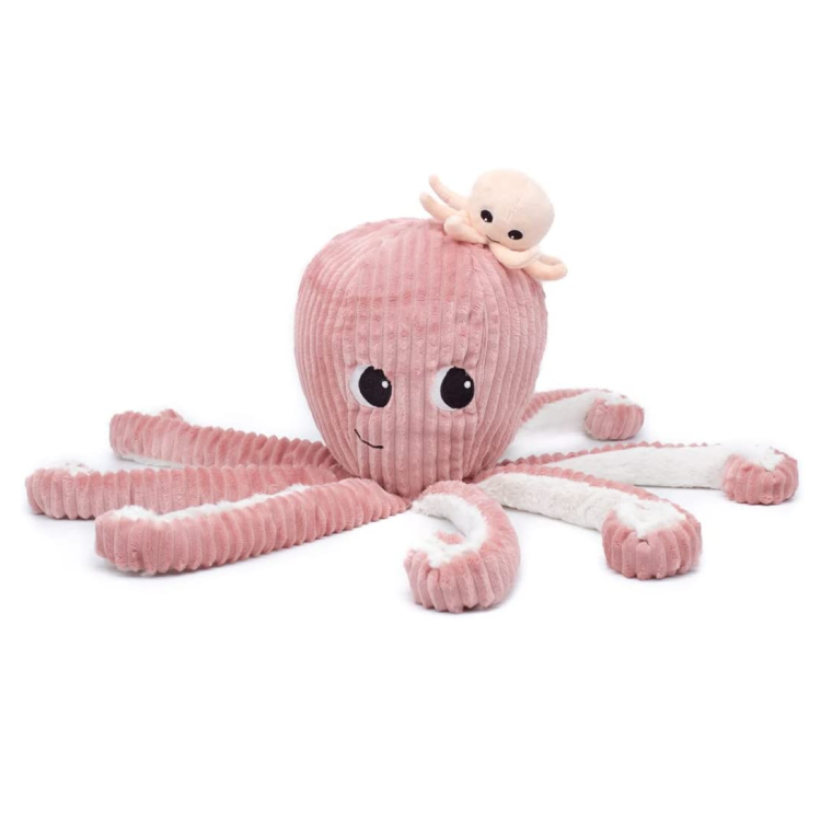 Les déglingos - les ptipotos - pieuvre géante et son bébé rose - peluche 45 cm 